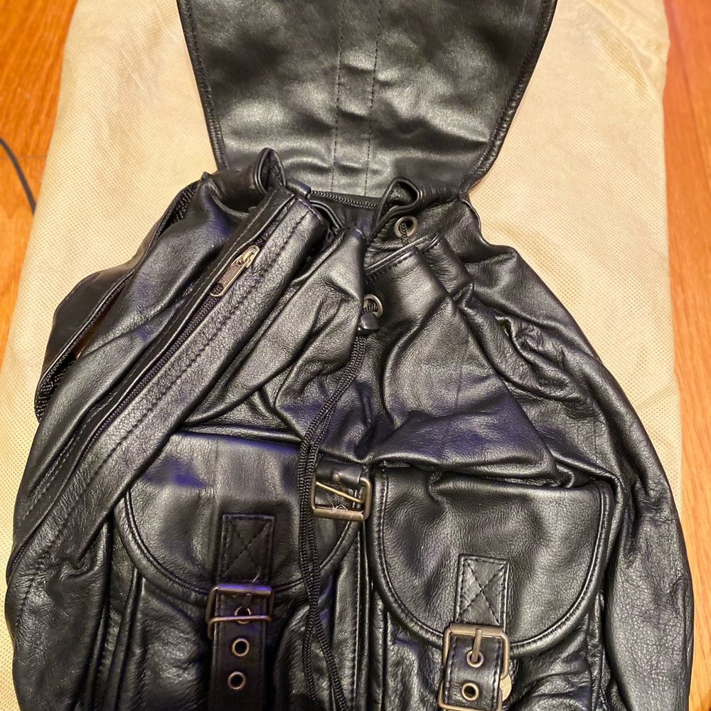 Backpack Soft Black Leather Nwot - image 6